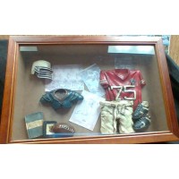 Vintage Mann Football Wooden Frame Shadow Box 15 by 10.5   263841016253